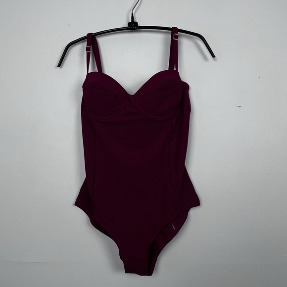 Tory Burch Other - Tory Burch Women's Maroon Wine Underwire Swimsuit/ Adjustable Straps Small EXC